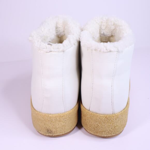 MONTELLIANA Gaia Ankle Snow Boot Off White Wool Shearling Lace Up Women's 38 - Picture 4 of 11